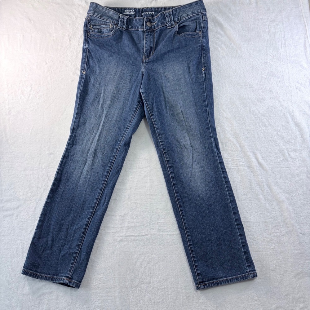 Lane‎ Bryant Simply Straight Jeans Blue Stretch Denim 5-Pocket 16 Petite